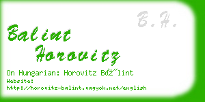 balint horovitz business card